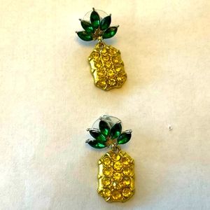 Sparkling Pineapple Fruit Earrings Tropical Hawaiian Island closet BOGO